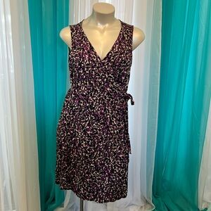 Mixed Print Tied Wrap-Around Dress